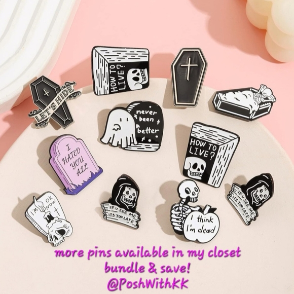 Devil Knife Ghost Halloween Enamel Pin - Picture 2 of 7